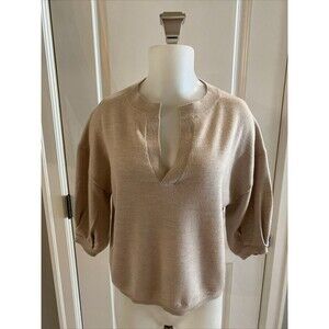THE RESET R Label Pale Pink Pullover Short Sleeve Wool Sweater -Size XS